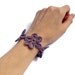 Purple Bracelet Flower Crochet Jewelry Button Detail