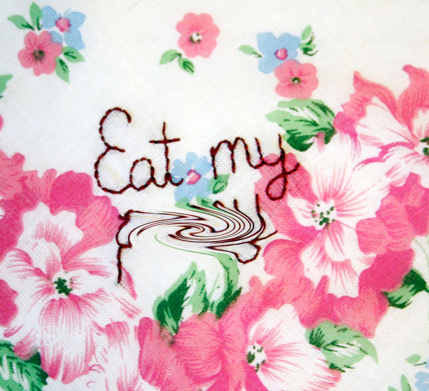 Eat My P--sy - Decorative Handkerchief - Hand Embroidered - Mature