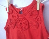 Girls Dress - Red Roses, READY TO SHIP (6m, 12m)