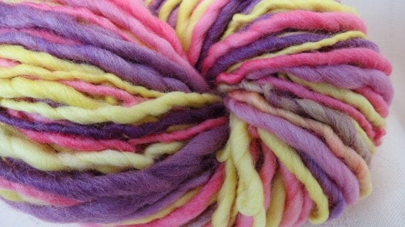 Pansies Handspun Art Yarn 120 yards
