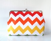 Colorful Chevron, rainbow,framed bag,clutch,hand bag
