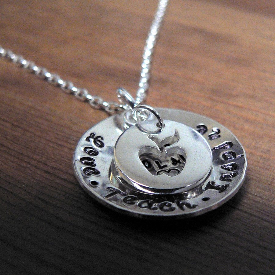 Love . Inspire . Teach - a Sterling Teacher's Necklace