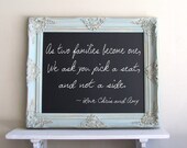CHALKBOARD Wedding Menu Vintage Blue Wedding Sign Magnetic Decor Old World Ornate Distressed Kitchen Teal Chalk Board - MORE COLORS