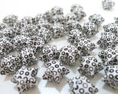 100 Black Donut Circle Polka Dots Origami Lucky Stars - custom order available
