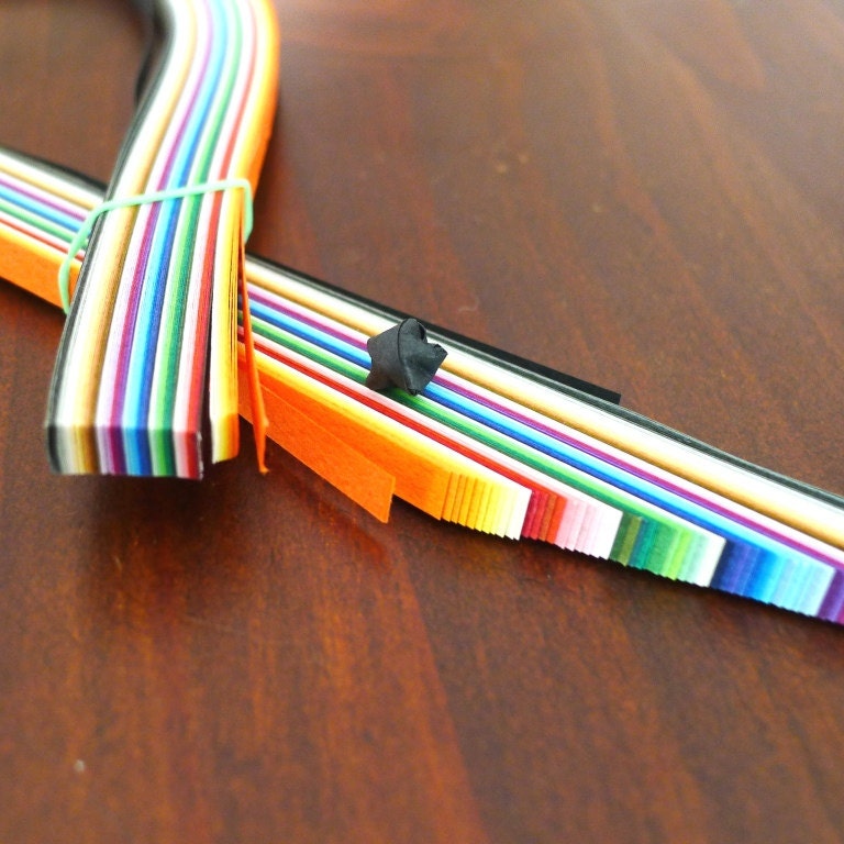 Palette of Rainbow - 84 Assorted Shades Miniature Long Origami Lucky Star Paper Strips - bundle of 84 strips