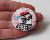 Woodpecker Birdseeker Pattern Brooch. Pin.