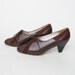 size 7 NOS Vintage lace up heeled Brown Leather Shoes