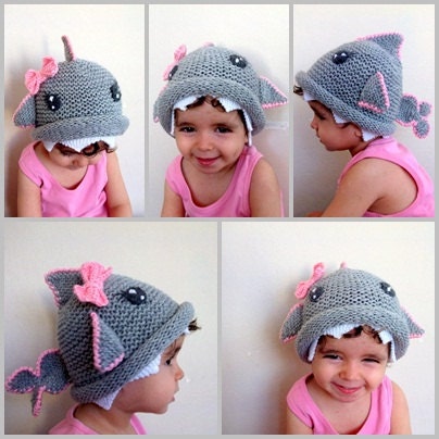 Shark hat -Girl or boy-Knitting Baby Hat - for Baby or Toddler-Gray baby hat-newborns knit boy hats animal-boy halloween costume
