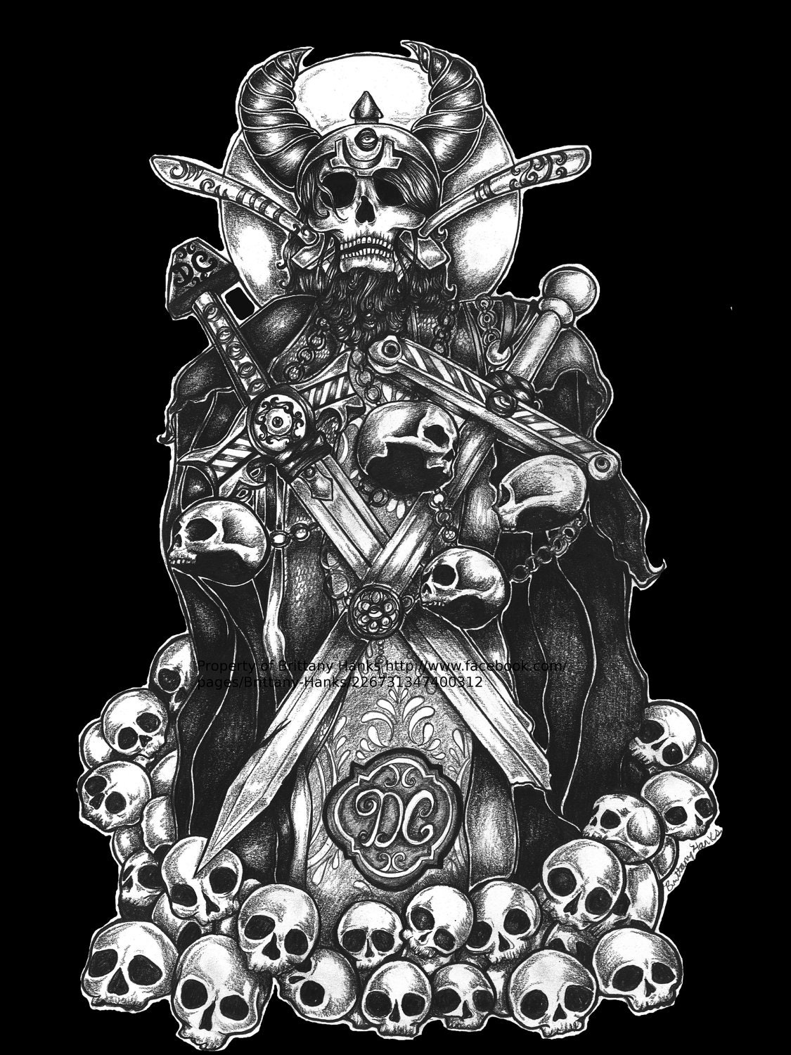 Punk Rock Fashion Viking King Print  5 by 7