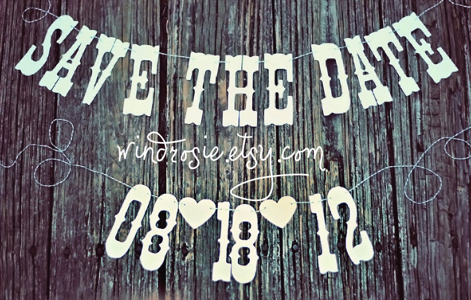Custom Save The Date Banners- Engagement Sign/Photo Prop- Vintage