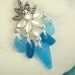 GENUINE Sea Glass Jewelry Aquamarine Necklace Sterling Silver And Mother Of Pearl