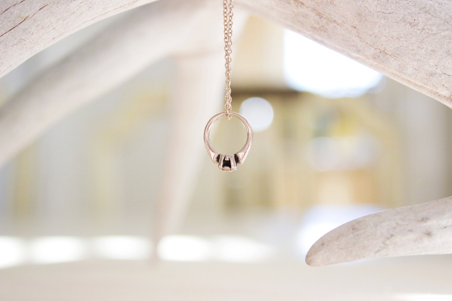 Tiny Sterling Silver Ring on Necklace - Fine Jewelry by Amore Valkyrie
