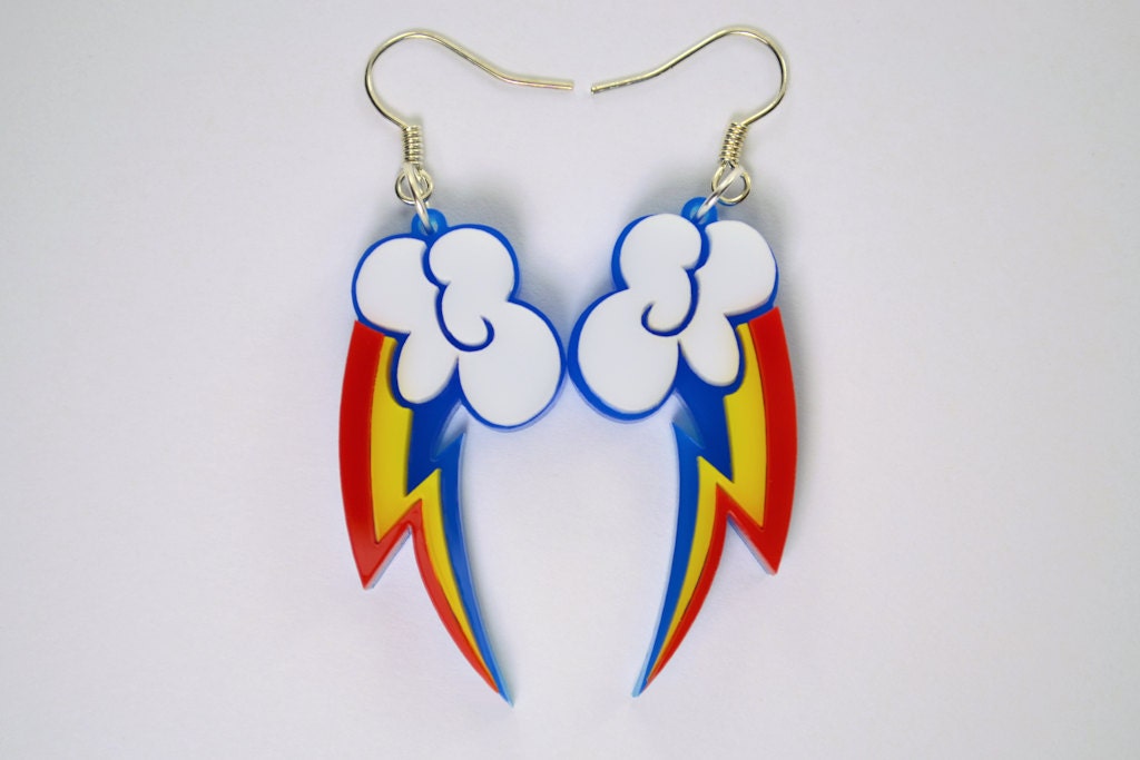 My Little Pony Rainbow Dash Cutie Mark Earrings - Laser Cut Acrylic