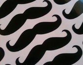 12 Vinyl Mustache Stickers - 3 inches each -  Vinyl Moustache Decals - Stick to cups, mugs, walls, cars, glass, laptop, cell phone and more