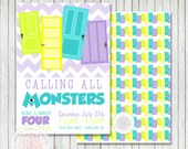 Monsters Inc Inspired Printable Party Invitation - Birthday or Baby Shower - Petite Party Studio Il_170x135