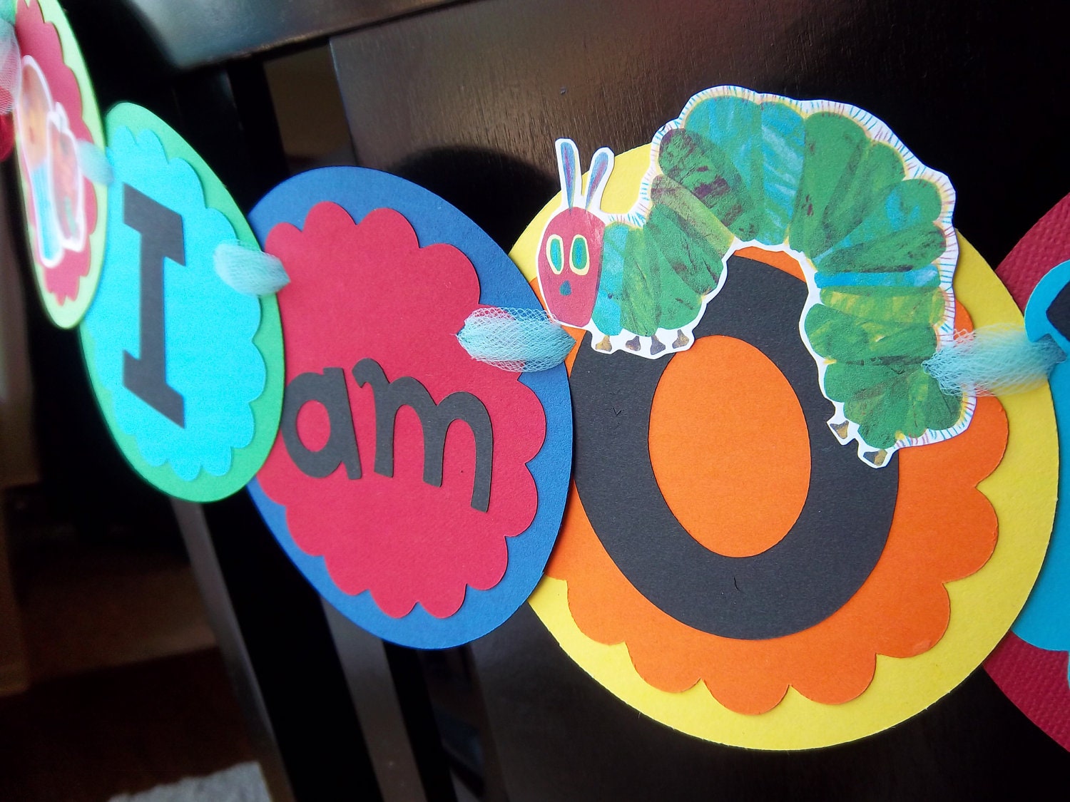 The Very Hungry Caterpillar Party- I am ONE highchair banner