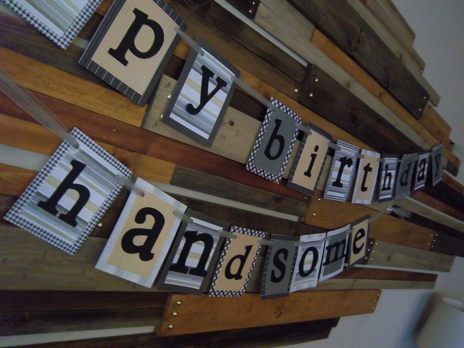 Mustache Bash/LIttle Man Party- Happy Birthday Handsome Banner