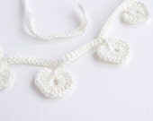 Tiny heart garland valentine white Wedding crochet  Nursery Party baby shower