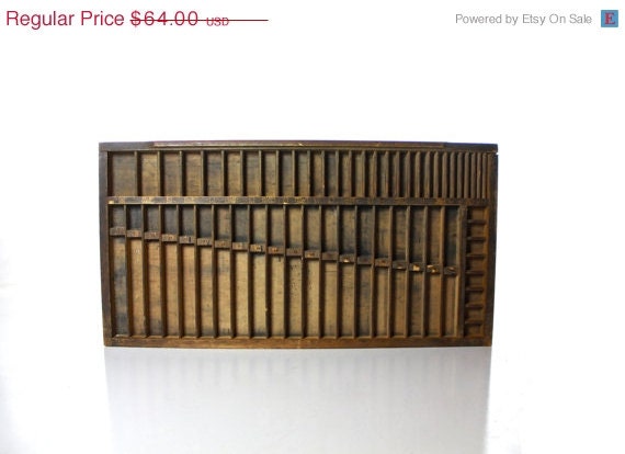 ON SALE Vintage type tray, printer drawer