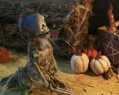 KREEPOIDS Miniature Crawling Skeleton, Haunted Dollhouse Decor 1:12 Scale, 5.3/4th inches tall with Cobwebs