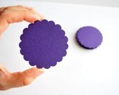 ON SALE 50 scalloped circles DARK purple (2 inches) Textured Cardstock Die Cut A160 Il_170x135