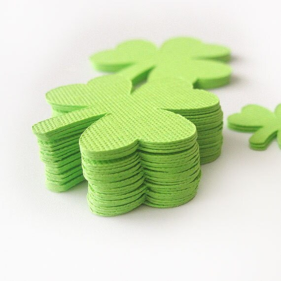 ON SALE 35 shamrock die cut , Shamrocks Lucky Charms embellishments 1.5 inches A235 Il_570xn