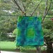 Up-cycled Little Water Goddess Tie Dyed Skirt / 5T Linen Skirt w/ Eyelet Trim Hand Dyed in Greens and Blues