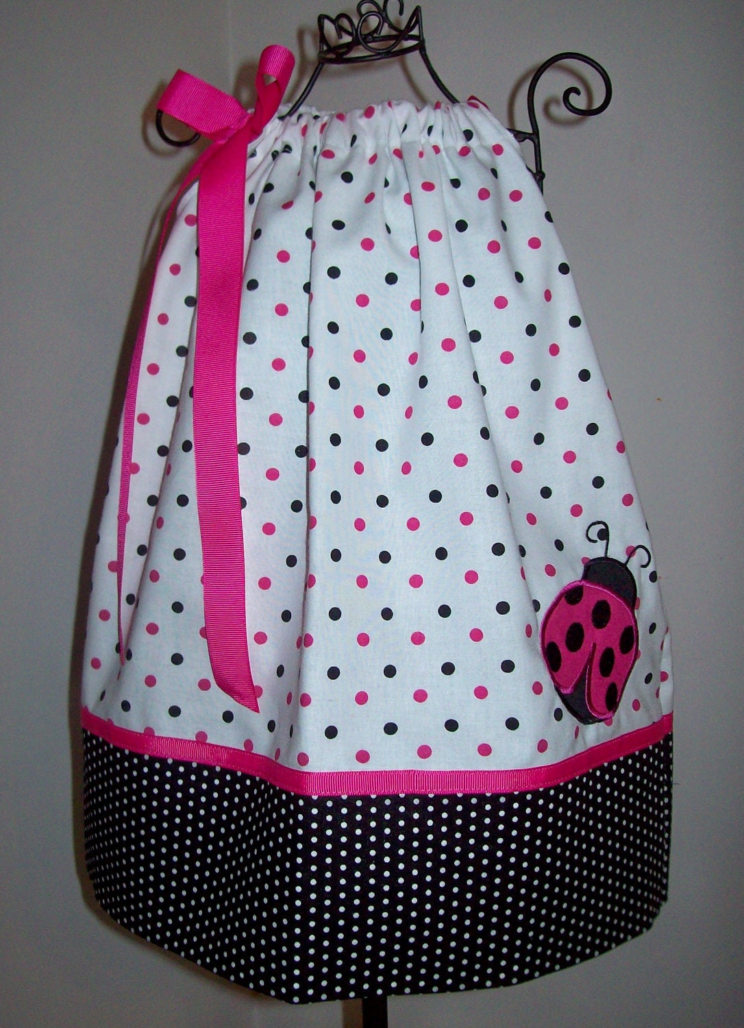 Hot Pink Fushia Ladybug Pillowcase Dress Perfect for Birthday