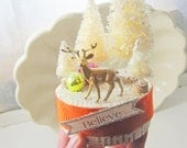 Handmade Whimsical Christmas Decoration Tableau