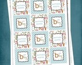 B is for Baby. ABC Alphabet Theme Cupcake Toppers by Tipsy Graphics. Any colors Il_170x135