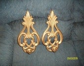 Free Shipping--2 Gold Painted Metal Wall Sconces / Candle Holders
