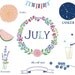 CLIP ART - July - for commercial and personal use