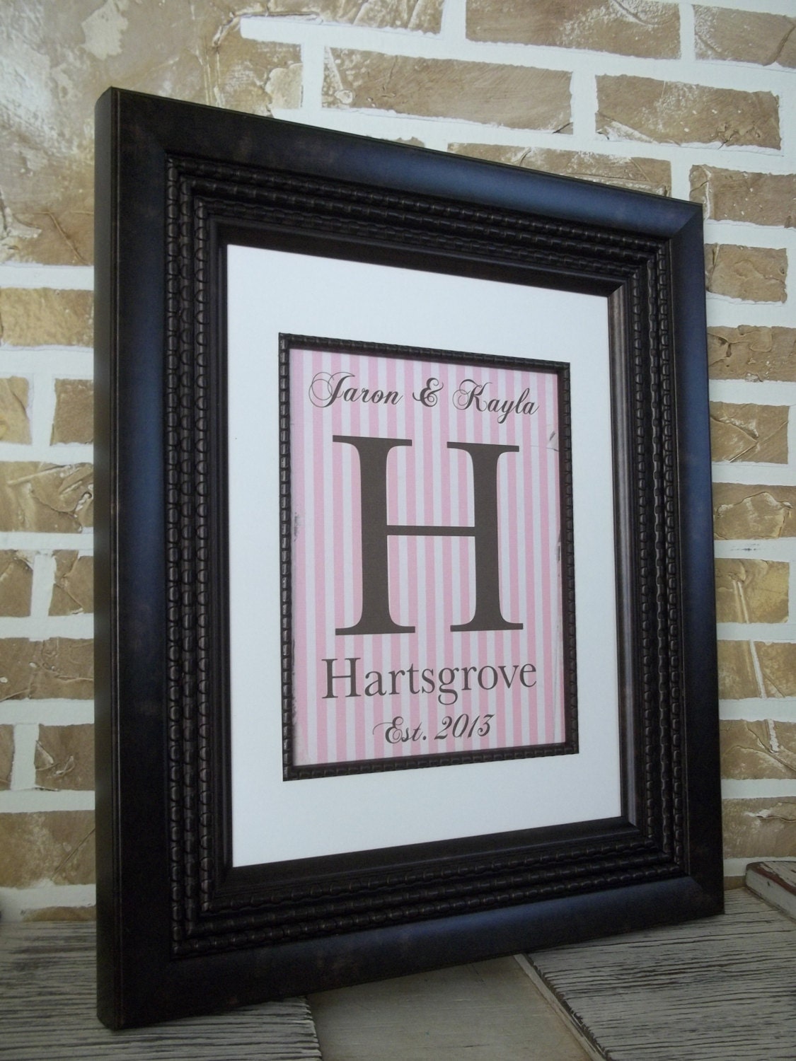 Personalized Distressed Stripe Wedding - Anniversary - Baby - Prints - FREE SHIPPING