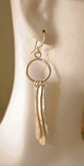 Sterling Long Paddle Dangle Earrings