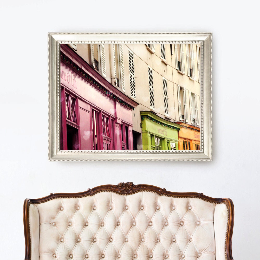 8x10 Fine Art Photography Sweet Pastel French Street Decor Vintage inspire Romantic photo gift, Shabby Chic Urban City