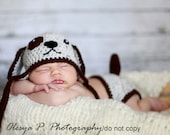 Download PDF crochet pattern - Puppy hat and diaper cover