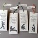Set of our 4 LETTERPRESS BOOKMARKS