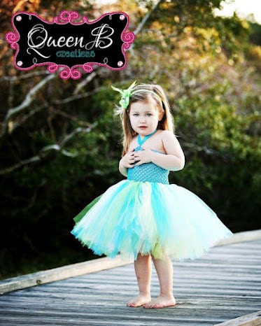 The Beach Beauty- Ocean Inspired Tutu Dress(Size 3-6 Months or 6-9 Months)