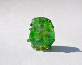 P's Box-Lampwork Glass focal Bead with 2 accent beads-HANDMADE-SRA-Ooak