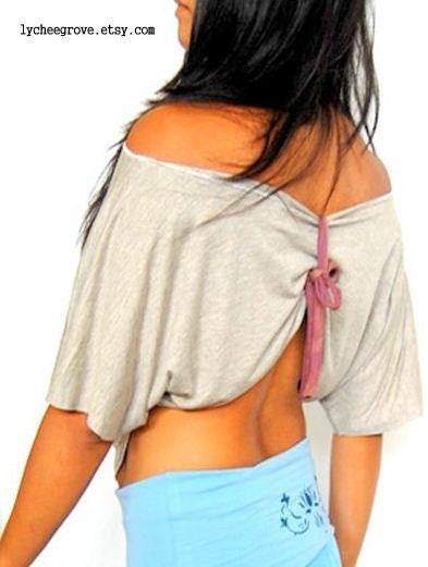 Nandi Yoga Tie Back Top (Grey, Mauve)