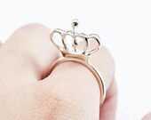free shipping-the modern crown ring-sterling silver