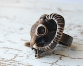 Tribal Ram Skull Statement Ring