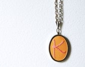 Initial Necklace. Embroidered, Personalized for Mother's Day. Textile Pendant. Design Your Own. Handmade. by merriweathercouncil on Etsy