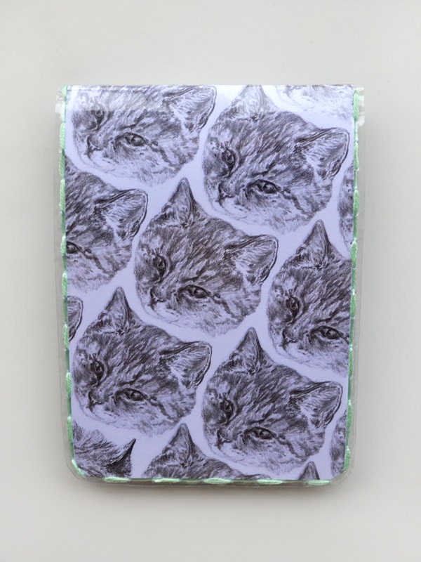 travel card holder - cat - handmade for oyster card, train tickets, bus pass, ID cards - vinyl wallet