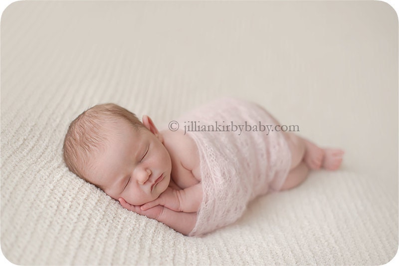 FLOWER wrap - hand knit lace silk kid mohair newborn photo prop - color Grace