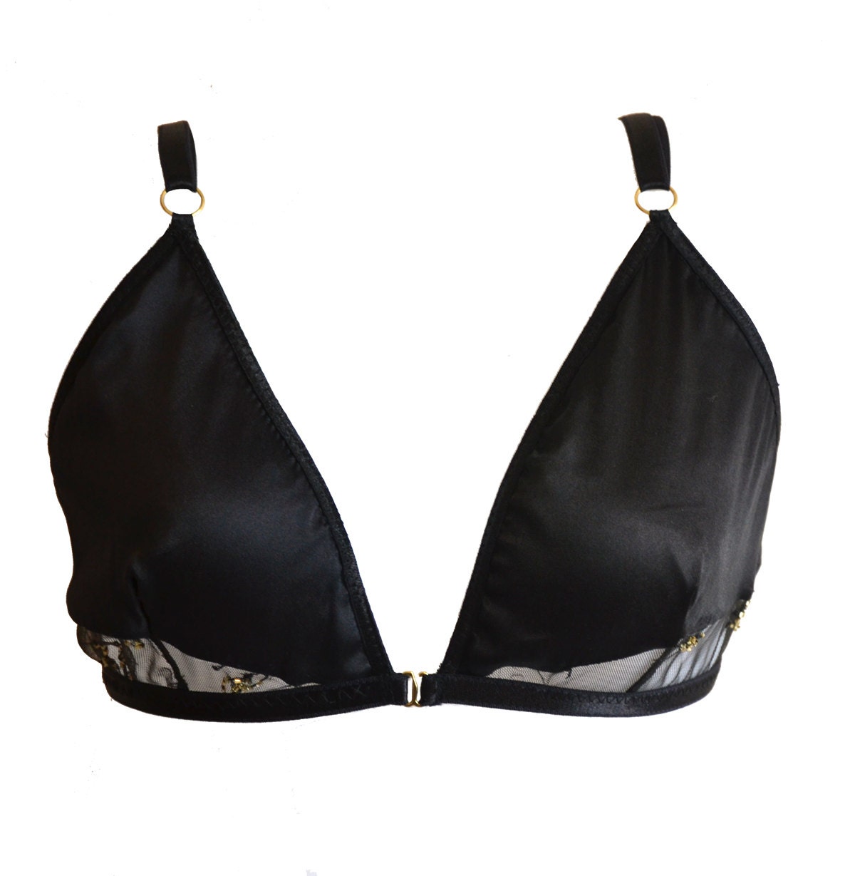 DAMARIS Black Silk soft cup  Bra Lingerie - halloween costume women