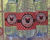 Minnie Mouse Party - Custom Water Bottle Labels - Set of 15