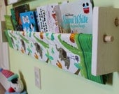 Child's Book Sling -  Green Jungle Kids book storage shelf Boy nursery decor