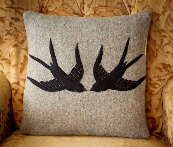 NZFINCH Grey Sparrow cushion cover,  zip close