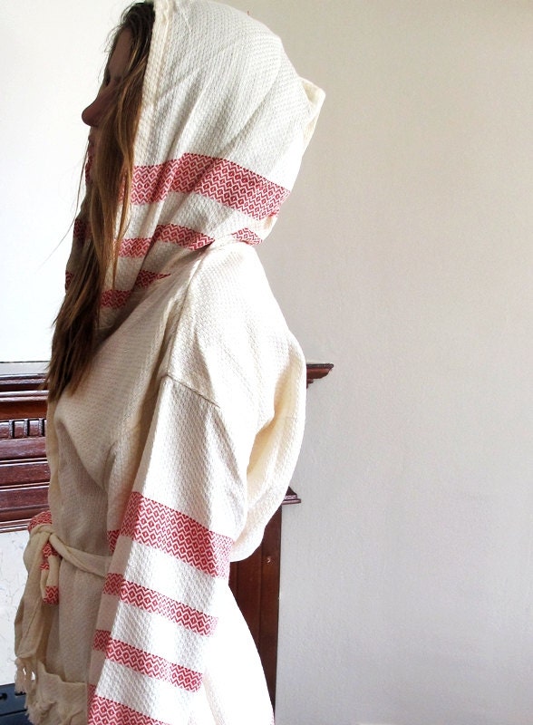 BATHROBE Organic Anti Bacterial Unisex%100 Natural Cotton&Bamboo Turkish BathRobe Hand Woven Turkish Cotton Bath,Beach,Eco Friendly
